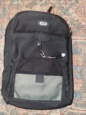 Nfinity Athletic/Cheer Backpack Mesh Pockets Sports Travel Black/Gray